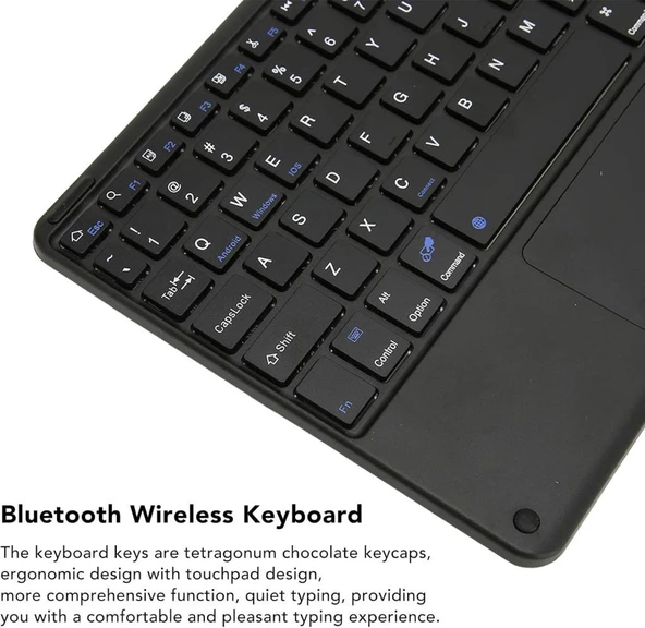 Xiaomi Redmi Pad Pro 12" Uyumlu Kablosuz Bluetooth Şarjlı TouchPad'li Klavye - Siyah - 7