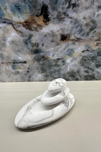 Mermer Desen Kayık Buhardanlık Tütsülük 12X6 Cm - Resim 3