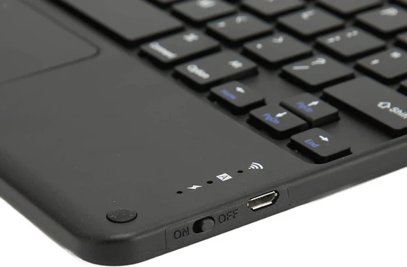 Xiaomi Redmi Pad Pro 12" Uyumlu Kablosuz Bluetooth Şarjlı TouchPad'li Klavye - Siyah - 2
