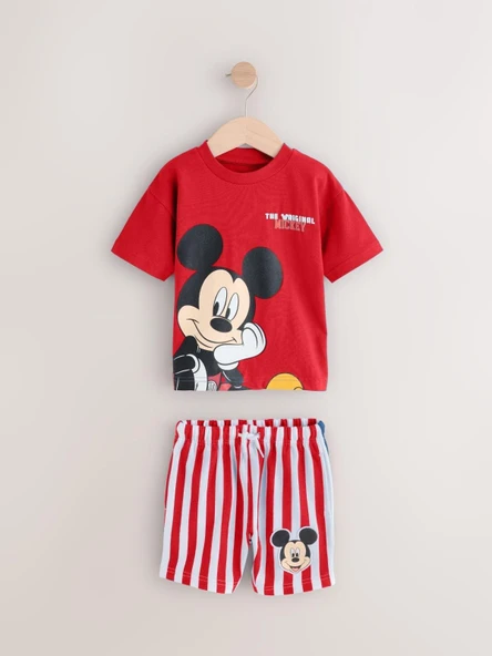 Erkek Çocuk Mickey Çizgili Şortlu Takım - 7