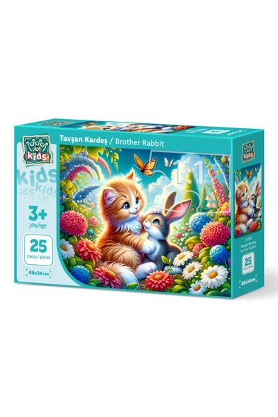 Art Puzzle Art Çocuk Tavşan Kardeş 25 Parça Puzzle
