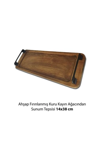 Zühre Çini Mia-karma Ahşap Fırınlanmış Kuru Kayın Çinili Sunum Tepsisi 14*40 Cm - 9