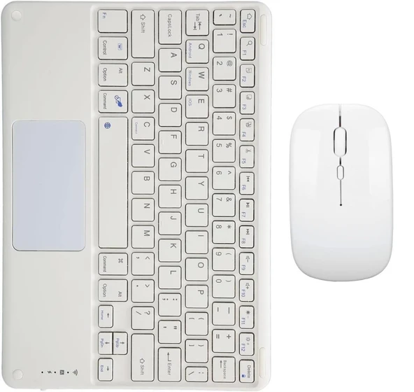 Chuwi Hi 10 Max 13" Uyumlu Bluetooth Şarjlı TouchPad'li Klavye Mouse Set - Beyaz - 9
