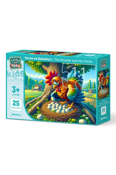 Art Puzzle Art Çocuk Horoz Ve Bebekleri 25 Parça Puzzle