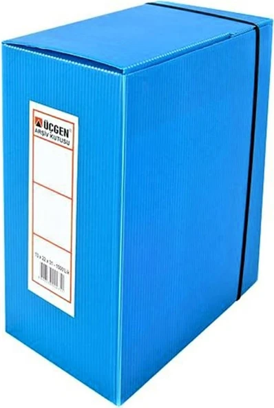 Üçgen Proje Kutusu Plastik Lastikli Battal Geniş 29x36x15 Mavi - 2