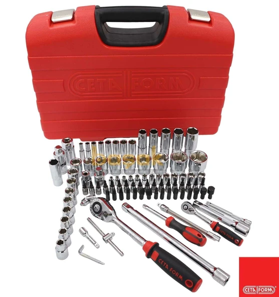 " Ceta Form C20-96PH2 1/4""+ 1/2"" 6 Köşe Lokma Anahtar Takımı 96 Parça" - Resim 2