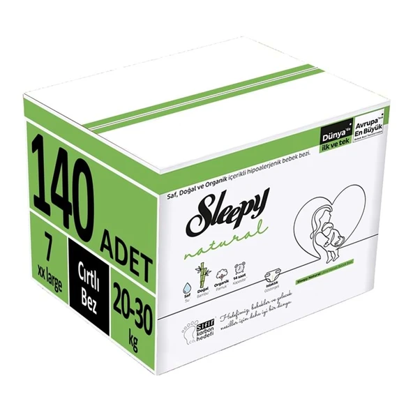 Sleepy Bebek Bezi Natural Beden:7 (20-30Kg) XX Large 140 Adet (5PK*28) ürün görseli