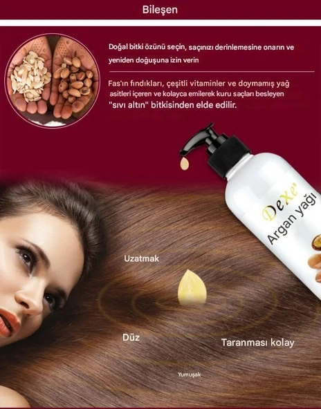 DEXE Argan Oil from MOROCCO 400 ml Moisture Conditioner Argan Yağı Nemlendirici Saç Kremi - 2