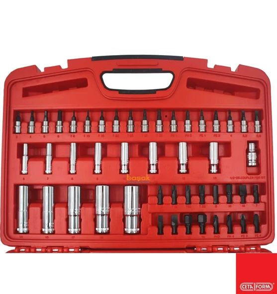 " Ceta Form C20-96PH2 1/4""+ 1/2"" 6 Köşe Lokma Anahtar Takımı 96 Parça" - Resim 3