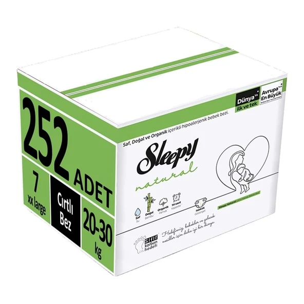 Sleepy Bebek Bezi Natural Beden:7 (20-30Kg) XX Large 252 Adet (9PK*28) ürün görseli