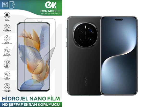 Honor Magic 7 Pro ile Uyumlu Hidrojel Ekran Koruyucu Film HD-ŞEFFAF(Tempered Cam Değildir!)