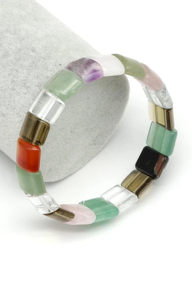 Çakra Doğal Taş Bileklik 11 x 15 mm Özel Kesim ürün görseli