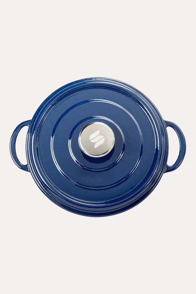 Nishev.com Evini Sev Sürel Mavi Demir Döküm Derin Tencere 20 cm - 4