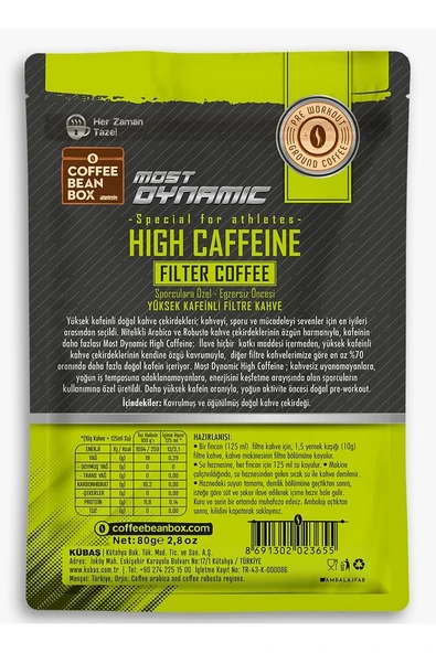 Most Dynamic Hıgh Kaffeine Filtre Kahve 80 gr Tekli Paket - 2