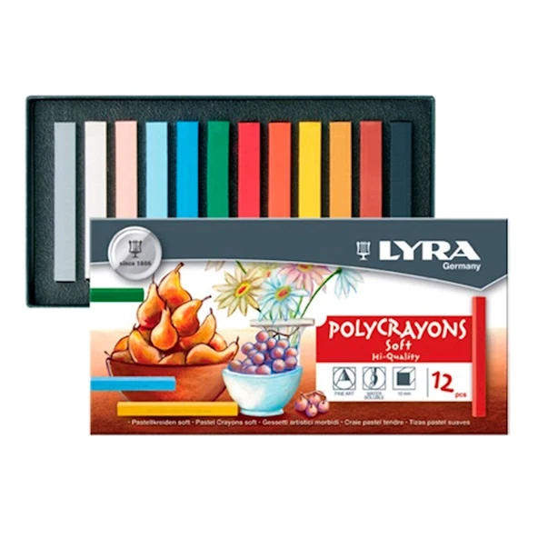 Lyra Polycrayons Soft Toz Pastel 12 Renk ürün görseli 1