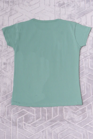 KIZ ÇOCUK TSHİRT LİVE WİLD BASKILI BİSİKLET YAKA F17 - 8