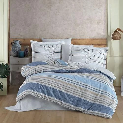 HOBBY RANFORCE ÇİFT KİŞİLİK NEVRESİM TAKIMI DEBORA MAVİ - 1