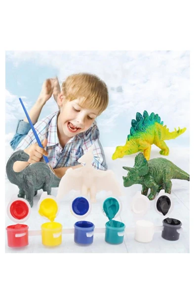 Seramik Deniz Hayvanları Boyama Seti 1 Paket Deniz Hayvanları Boyama Etkinliği Alçı 6 Renk Boya ve Fırça - 3