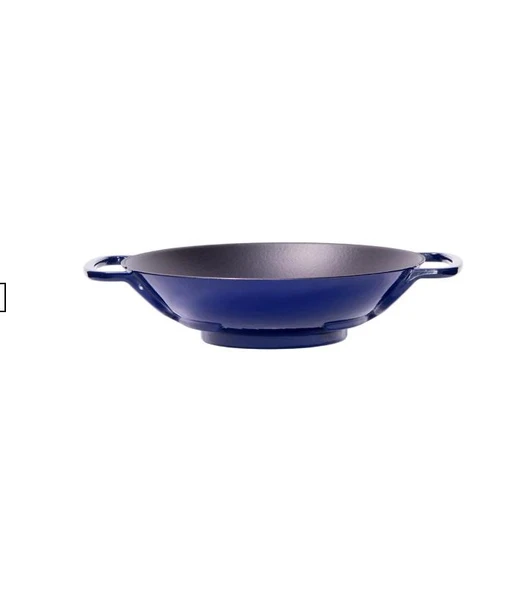 Nishev.com Evini Sev Sürel Demir Döküm 35 cm Yuvarlak Wok Tava Kırmızı