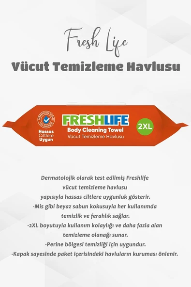 24 Al 21 Öde Freshlife 2 XL Vücut Temizleme Havlusu 50'li - 2