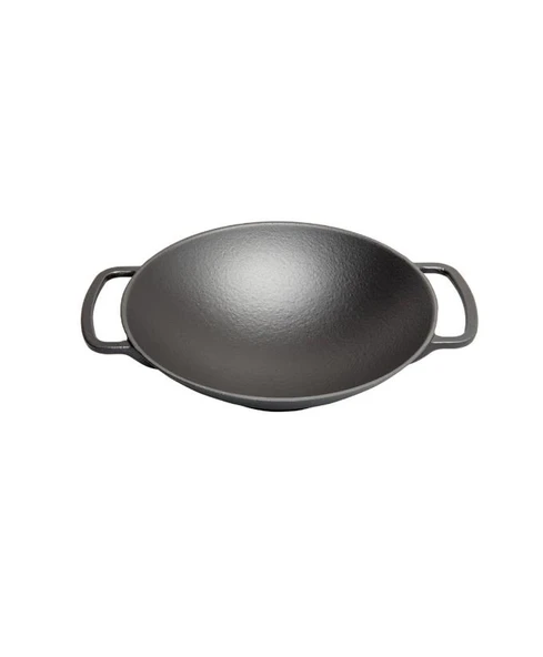 Nishev.com Evini Sev Sürel Demir Döküm 35 cm Yuvarlak Wok Tava Kırmızı - 2