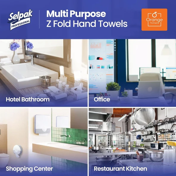 Selpak Professional Extra Z Katlı Havlu 21.5 x 24 Cm. 1 Koli (12 Paket) (7906606) - 3