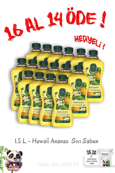 16 Al 14 Öde Hawaii Ananas Sıvı Sabun 1.5 L ürün görseli
