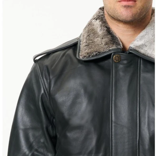 CAT3A Deri Pilot Montu Kül Siyahı YC no patch - 3