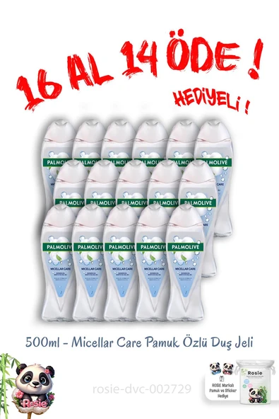 16 Al 14 Öde Palmolive Micellar Care Pamuk Özlü Duş Jeli 500 Ml ve Rosie ürün görseli