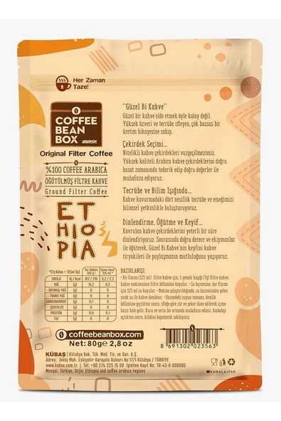 Ethiopia Filtre Kahve 10 x 80 gr Ekonomik Paket - 3