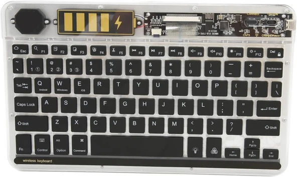 Reeder M11 Pro Max 11.97" Uyumlu Bluetooth Şarjlı Rgp 7 Renk Işıklı Klavye - Gri