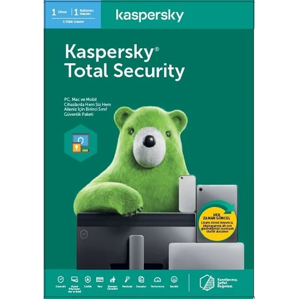 <![CDATA[KASPERSKY Total Security Trk Kutu 1yıl 1kullanıcı]]>