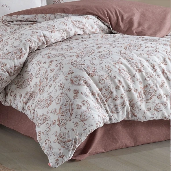 HOBBY RANFORCE ÇİFT KİŞİLİK NEVRESİM TAKIMI CALVİNA KAHVE - 2
