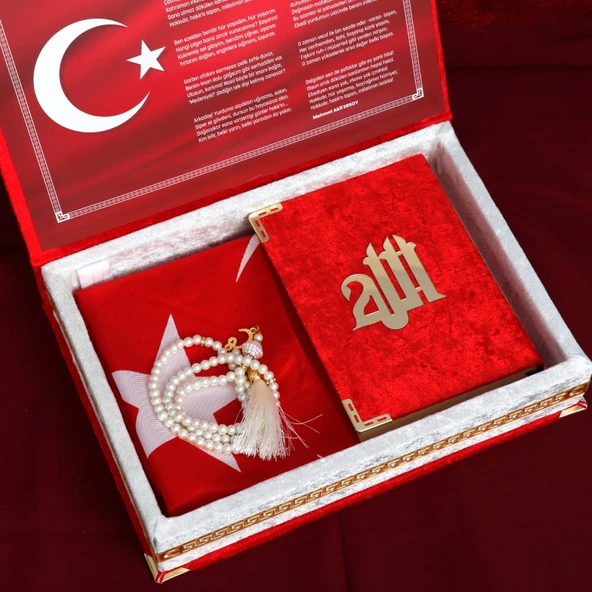 Furkan Hediyelik Bayraklı Kuranı Kerim Seti - 4