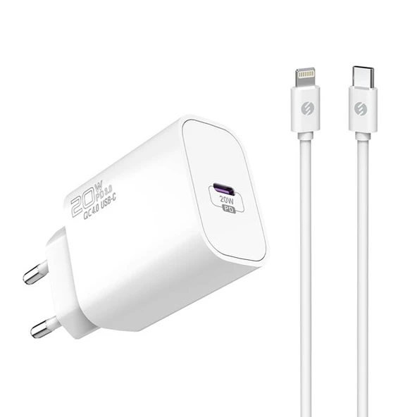 <![CDATA[S-link SL-EC62PD PD lightning Kablolu 20W PD3.0/Quick Charge QC4.0 Hızlı Ev Şarj Adaptörü]]>