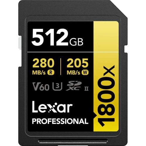 <![CDATA[LEXAR 512GB PROFESSIONAL 1800X LSD1800512G-BNNNG SDHC HAFIZA KARTI]]>