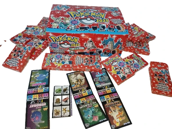 Hayal Sepeti Pokemon Yeni BÜYÜK Kutu 2025 288 kart + 288 sticker  Orjinal Oyun Kartı 288 Adet - 3