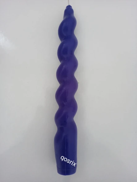 qosrix Mor Italyan Burgulu Şamdan Soya Mumu Doğal Kokulu Çubuk Konik Burgu Spiral Mum Dekoratif 1 Adet - 3