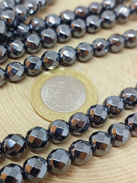 Hematit Taşı Faset Kesim Dizi 8mm (55698) - Resim 2