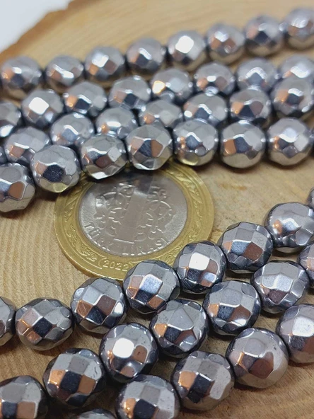 Hematit Taşı Faset Kesim Dizi 8mm (55694) - Resim 2