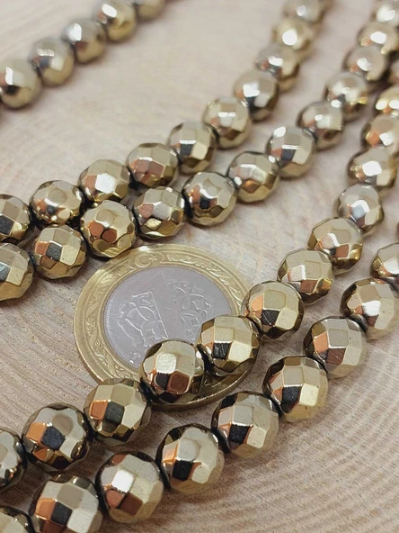 Hematit Taşı Faset Kesim Dizi 8mm (55696) - Resim 2