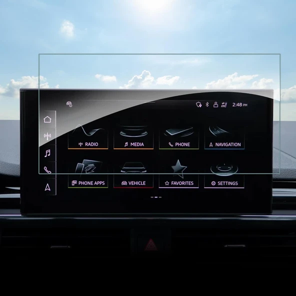 Audi A4 2020-2025 Model 10.1 inç Multimedya Navigasyon Uyumlu 9H Nano Ekran Koruyucu ürün görseli 1