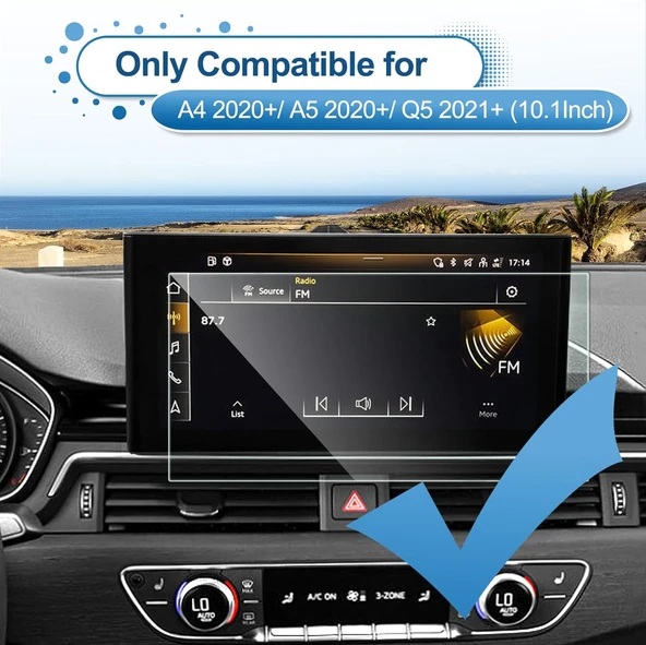 Audi Q5 2021-2025 Model 10.1 inç Multimedya Navigasyon Uyumlu 9H Nano Ekran Koruyucu - 2