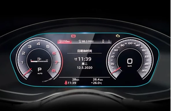 Audi Q5 2021-2025 Model Direksiyon Arkası Gösterge Panel Uyumlu  9H Nano Ekran Koruyucu ürün görseli 1