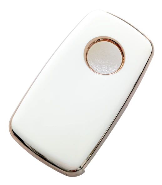 Golf Jetta Passat Leon Toledo Octavia Fabia Uyumlu Kumanda Anahtar Kılıfı Oto Anahtarlık Beyaz Gold - Resim 4