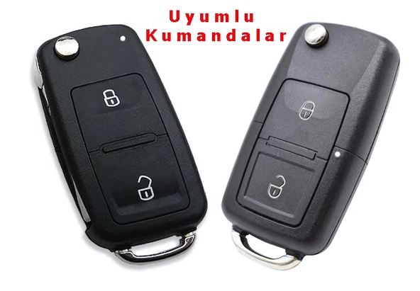 Golf Jetta Passat Leon Toledo Octavia Fabia Uyumlu Kumanda Anahtar Kılıfı Oto Anahtarlık Siyah Gold - 5