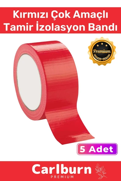 Süper Güçlü Su Geçirmez Sızdırmaz Kırmızı Renk Çok Amaçlı Tamir İzolasyon Bandı 48mm x 10m 5 Adet