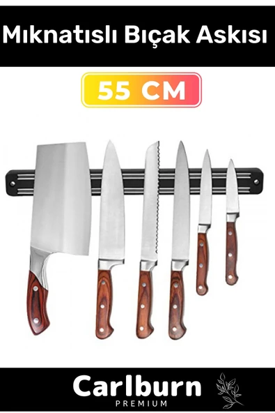 Özel Üretim Duvara Kolay Monte Mutfak Banyo Yazlık Mıknatıslı Bıçak Askısı 55 Cm