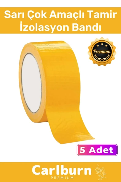 Süper Güçlü Su Geçirmez Sızdırmaz Sarı Renk Çok Amaçlı Tamir İzolasyon Bandı 48mm x 10m 5 Adet