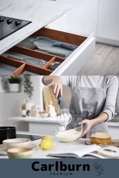 Özel Üretim Kolay Temizlene Yapışmaz Yıkanabilen Mutfak Silikon Saplı Balon Düz 2 işlevli Çırpıcı - 3